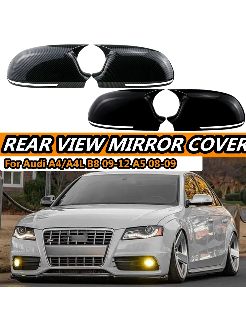 2X Car Side Wing Rearview Mirror Cover ForAudi A4 A5 S5 B8.5 B8 RS5 RS4 S6 S4 A3 8P OX Horn Mirror Caps Trim
