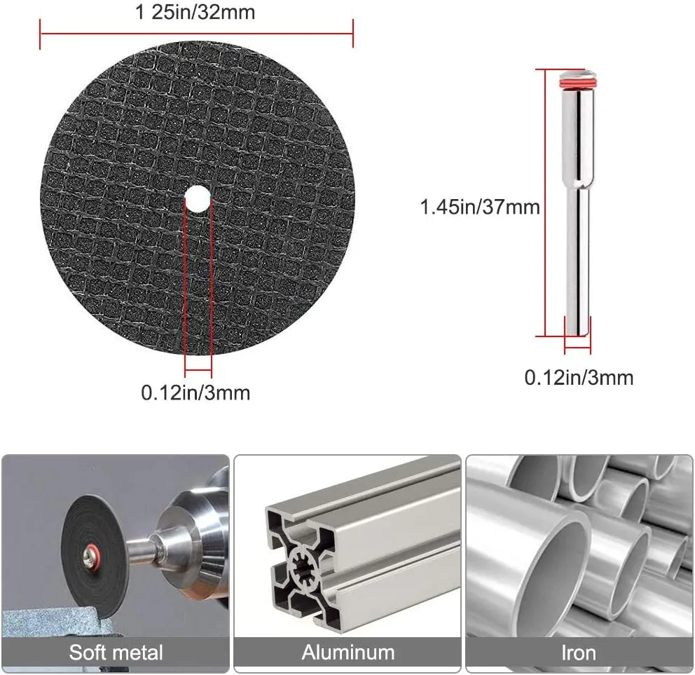 60 Pcs Cutting Wheel Set Circular Saw Blades Diamond Cutting Wheels Rotary Tool Resin Cutoff Disc Combo Cutter Kit with Mandrels