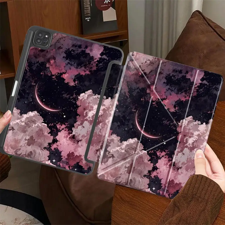 

Tablet Case For iPad Pro 11th 10th 9th 8th 7th 12.9inch Mini 6 7 Pro 2025 Air 4 5 M3 M2 M4 11inch Holder Cover Artistic Moon
