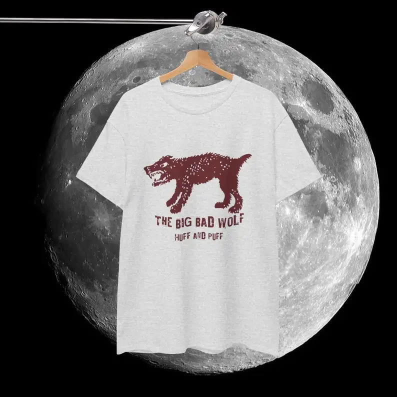 

Big Bad Wolf T-Shirt Designer Aesthetic Graphic Shirt Gift for him wolf t-shirt cool t-shirt dark fairy tale shirt