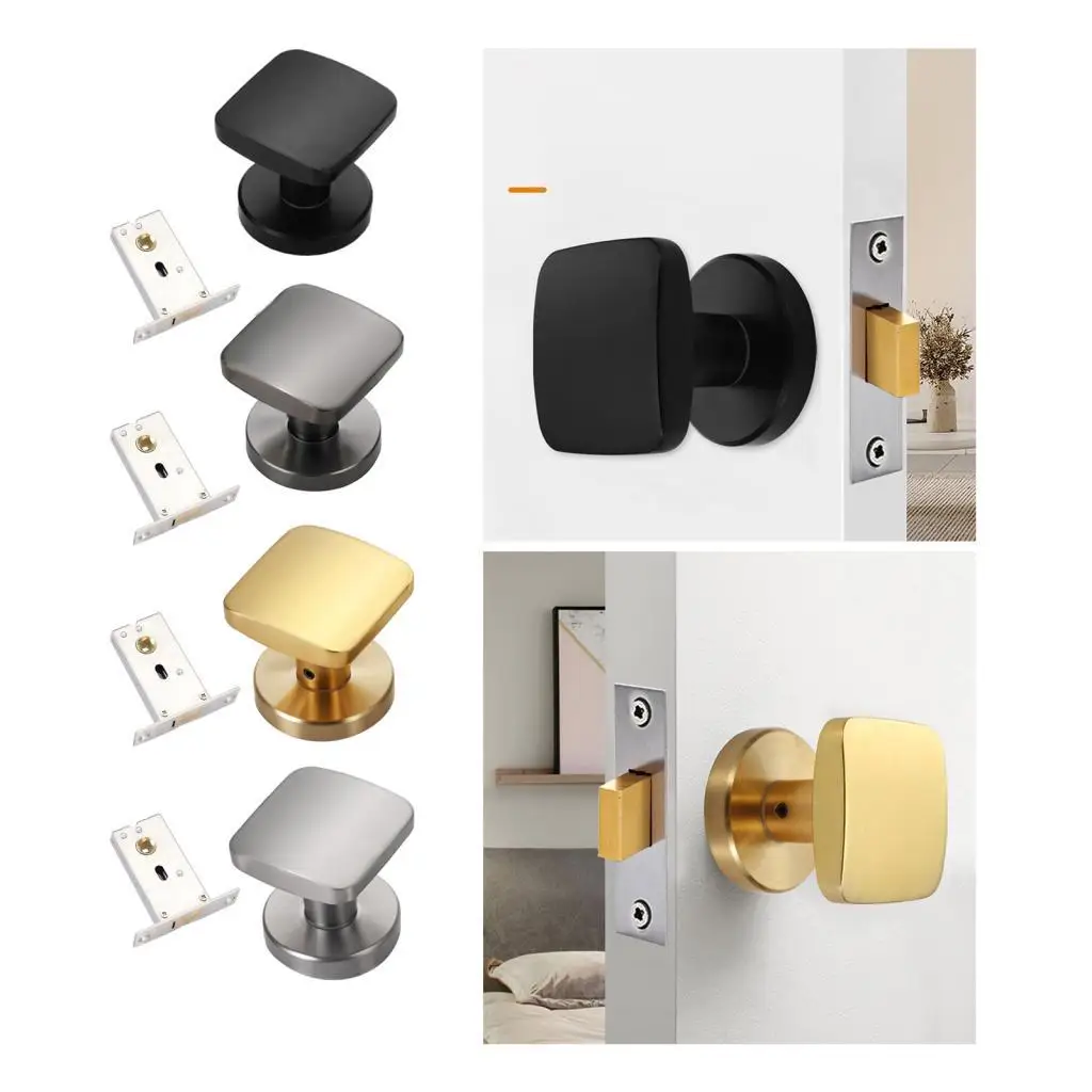 Invisible Door Locks Door Handle Lock Single Side Modern Keyless Interior Door Knob Hardware for Closet Door Dining Rooms