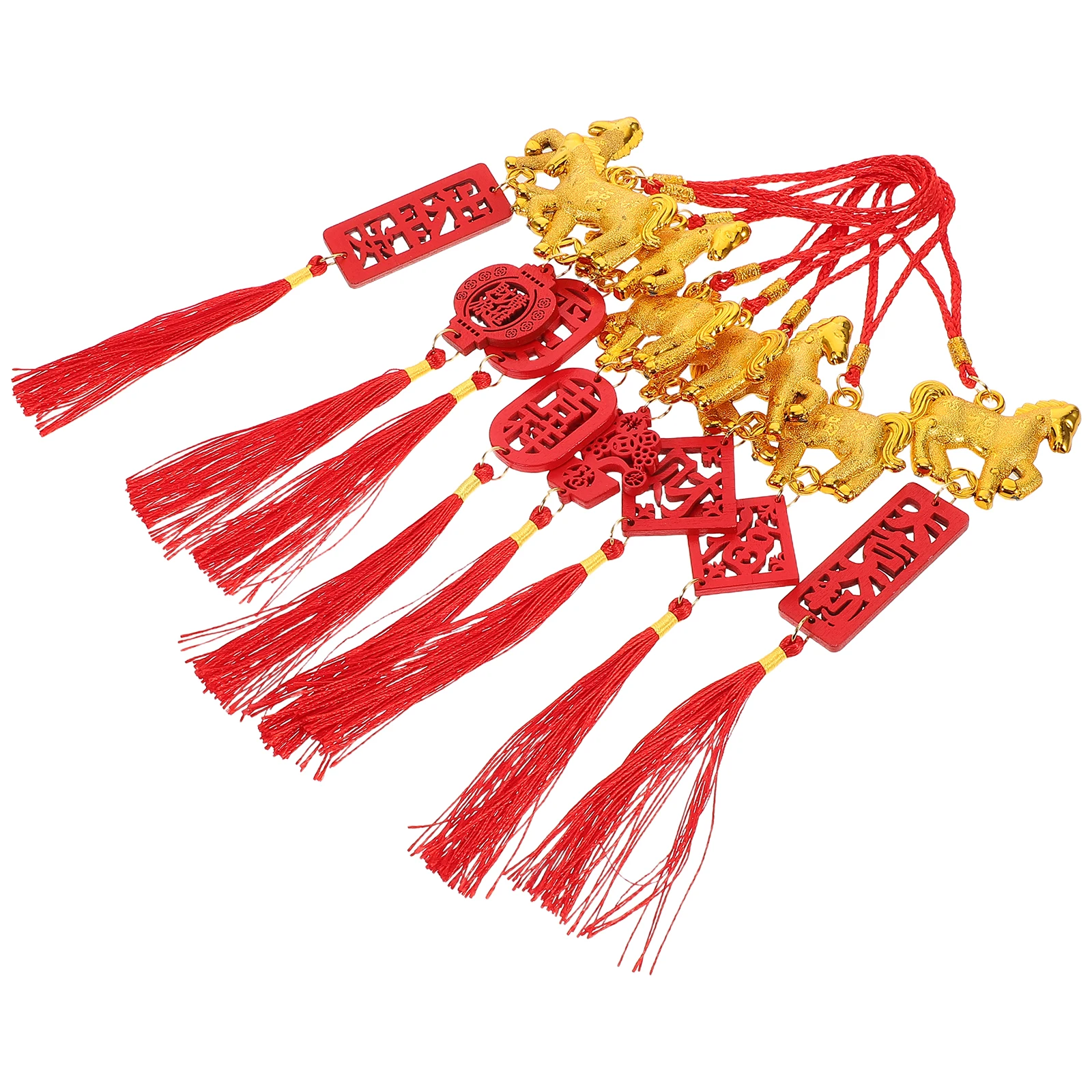 

8 Pcs Pendant Chinese New Year Themed Products Flowerpot Ornaments Decorations Pendants Statue