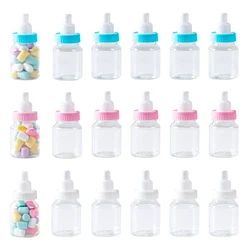 12pcs Baby Bottle Mini Blue Pink White Plastic Candy Boxes Baby Shower Favors Gifts Boys Girls Gender Reveal Party Decorations