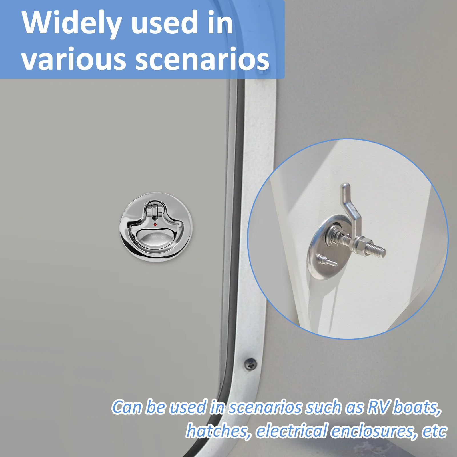 Afbeelding 6: Boot Cam Latch RVS Marine Hatch Pull met achterplaat Marine Hatch Pull Roestbestendig Marine Flush Hatch Pull