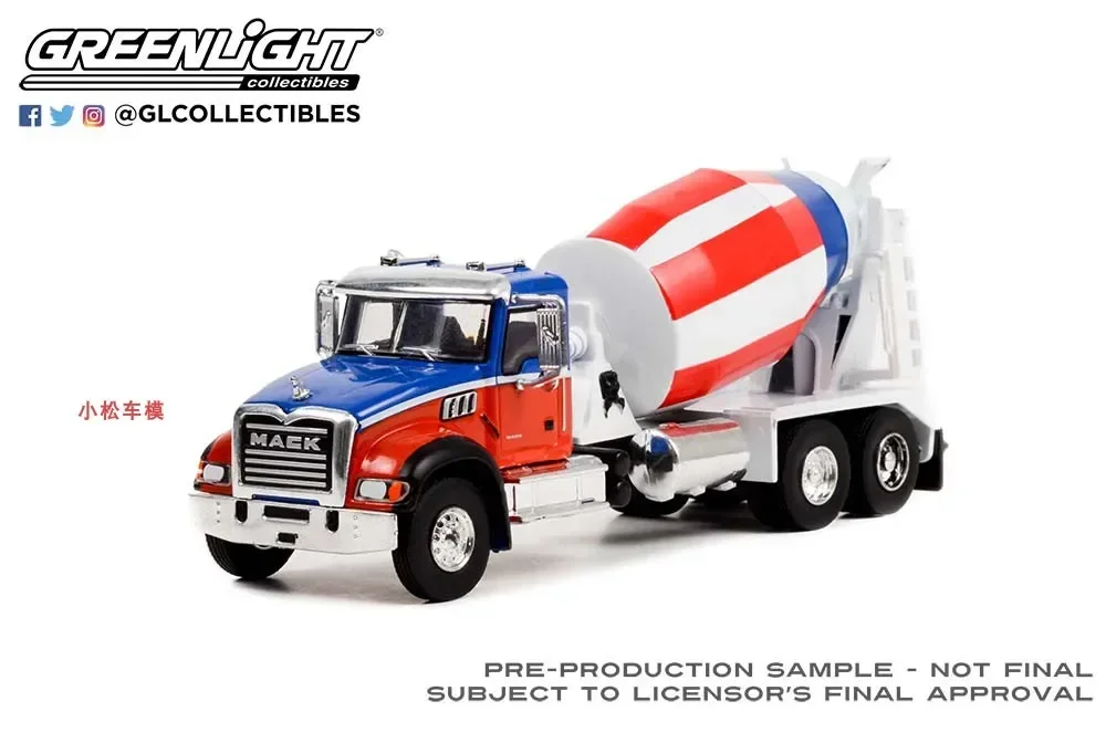 1: 64 2019 Mack Granite Mack Granular Cement Mixer Diecast Metal Alloy Model samochodu Zabawki do kolekcji prezentów