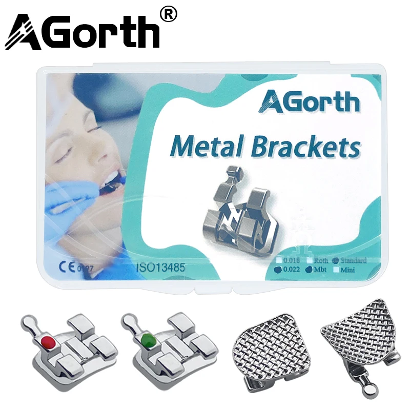 20Pcs/Kit Dental Bracket Orthodontic Braces For Teeth Metal Split Mini Roth MBT 022 345 Hook Dentistry Materials