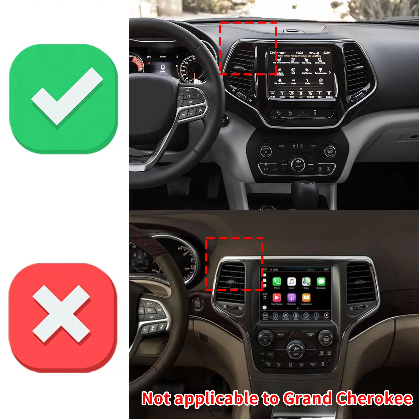 حامل هاتف السيارة المحمول لسيارة جيب شيروكي 2014 ~ 2021 ملحقات نظام تحديد المواقع قوس الملاحة حامل السيارات #2