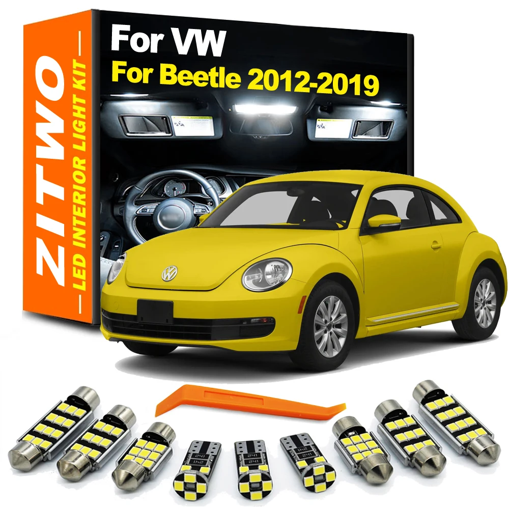 ZITWO 8Pcs LED Interior Dome Map Light Vanity Miror Bulb Kit For VW Volkswagen Beetle 5C 2012 2013 2014 2015 2016 2017 2018 2019