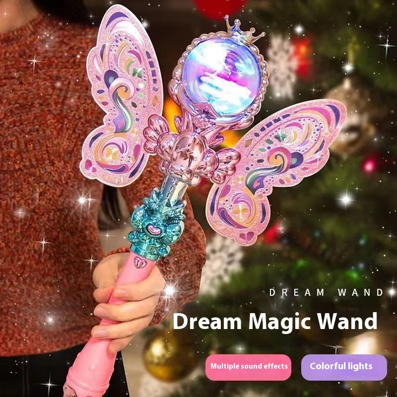 40cm Children Princess Dazzling Light Magic Wand, Fairy Magic Wand Princess Role Play Toy Girl Party Toy Hallowmas Cosplay Prop