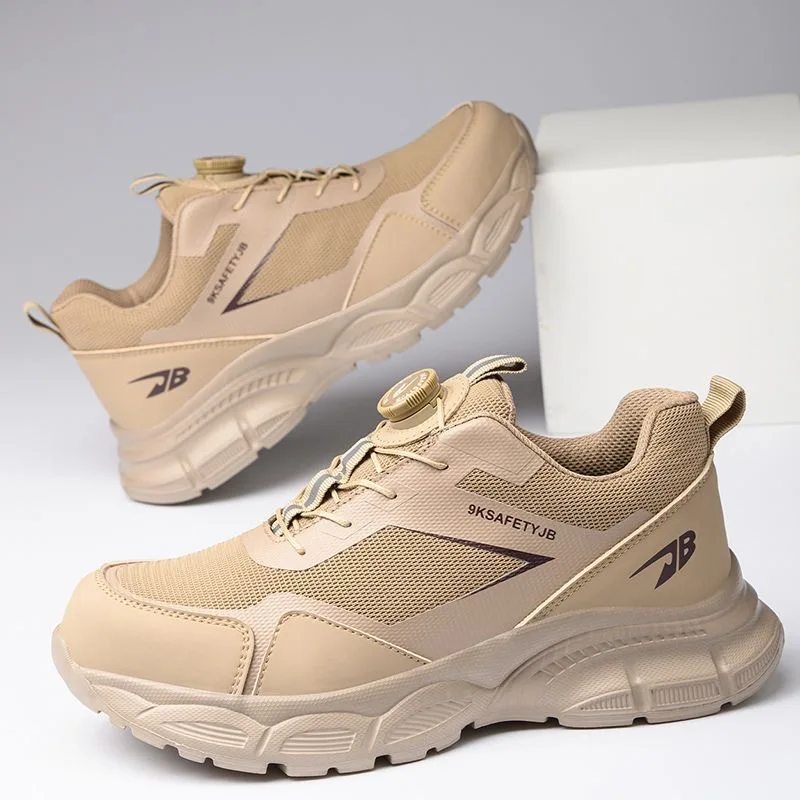 남성용 안전 신발 강철 발가락 밑창 남성 운동화 보호 기능이있는 경량 통기성 작업 신발 Anti Smashing Stabbing