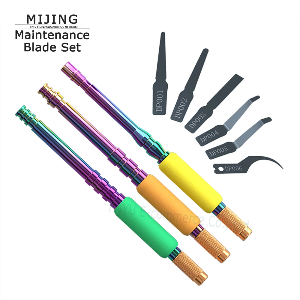 

Maintenance Blade Set MIJING Phantom Maintenance Knife Handle Blade Set IC Remove Glue Rework Blade CPU Disassemble Knife