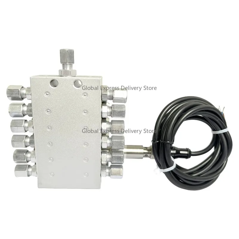 Progressive Grease Lubrication Divider Valve 2-24 Outlets With Proximity Switch Mining Automobile Wind Energy Punching Machinery
