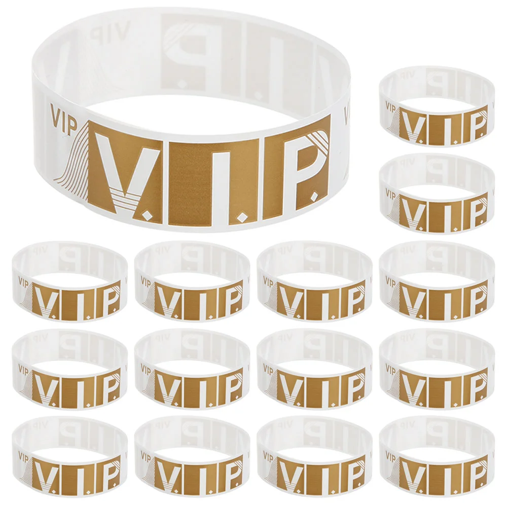 

100 Pcs Party Wristband Waterproof Synthetic Paper Arm Band Vip Event Bracelet Universal Fit for Bars