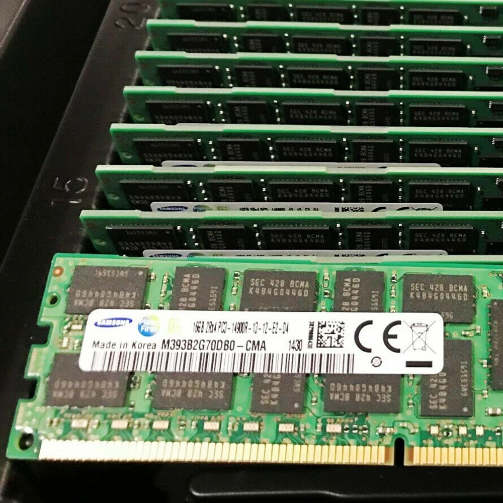 2PCS M393B2G70DB0-CMA RAM For Samsung 16GB DDR3 1866MHz REG 2RX4 PC3-14900R Server Memory Works Perfectly Fast Ship High Quality