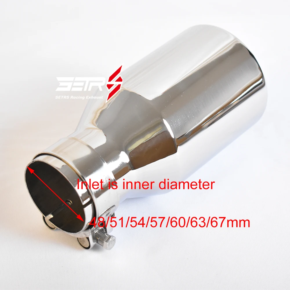 1PC All Kinds Of Sizes Universal Car Accessories 304 Stainless Steel Curly Flange Muffler Tip End Pipe For Toyota