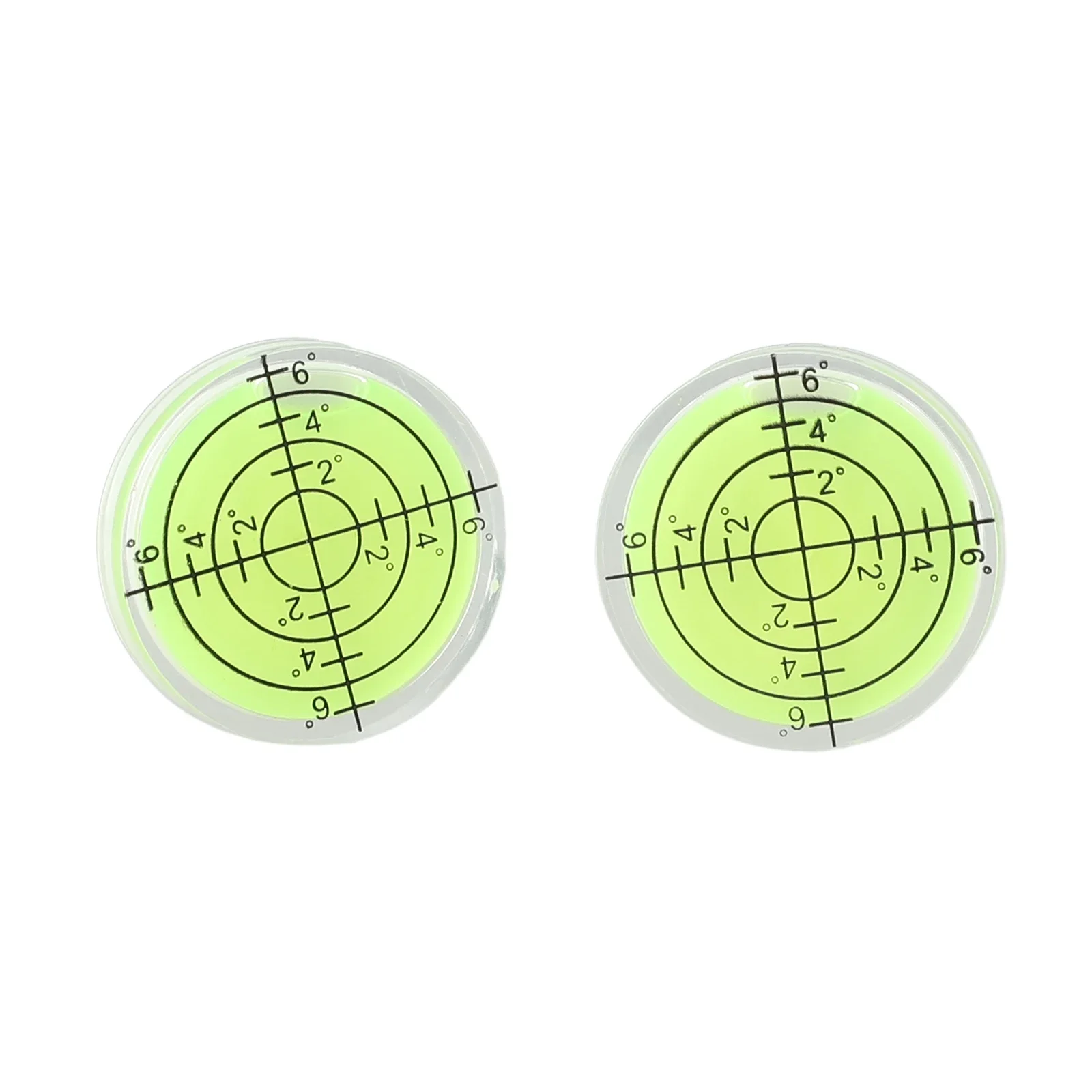 Degree Mark Bubble Level Highly Translucent 20°-30° 2pcs 32*7mm/1.26*0.28in Acrylic Fluorescent Yellow-green Wear-resistant New