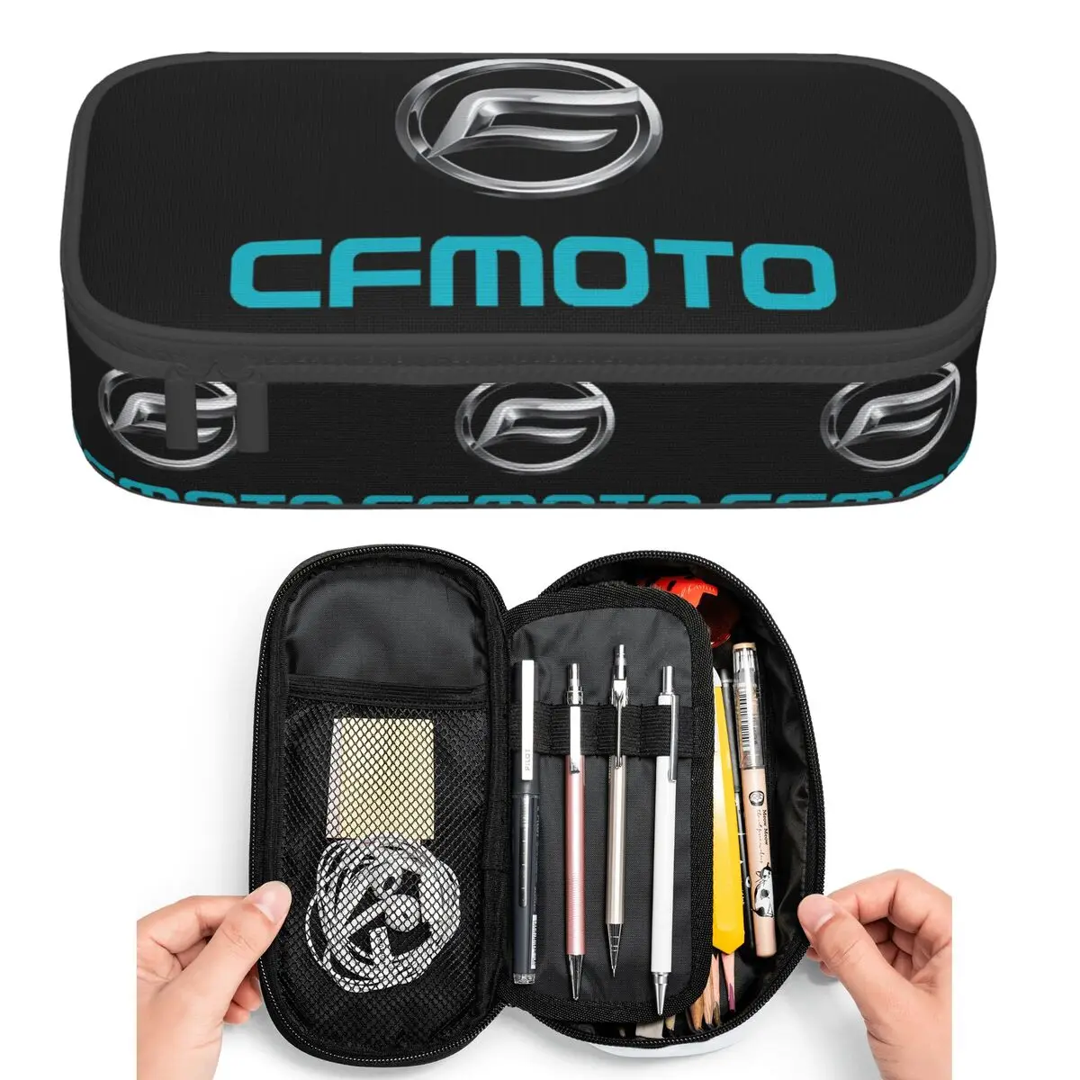 CFMoto Logo Motorcycle Pencil Cases for Students Pen Box Pencil Bag Large Capacity Pencil Pouch Pen Holder