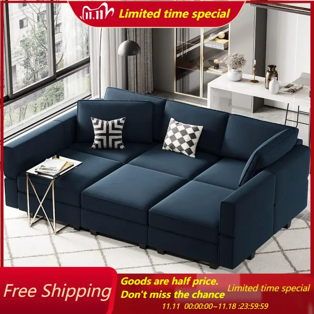 

Modular Velvet Sectional Sofa with Chaise Lounge Sectional Sleeper Sofa with Storage Chaise Sofa Bed Couch for Living Room