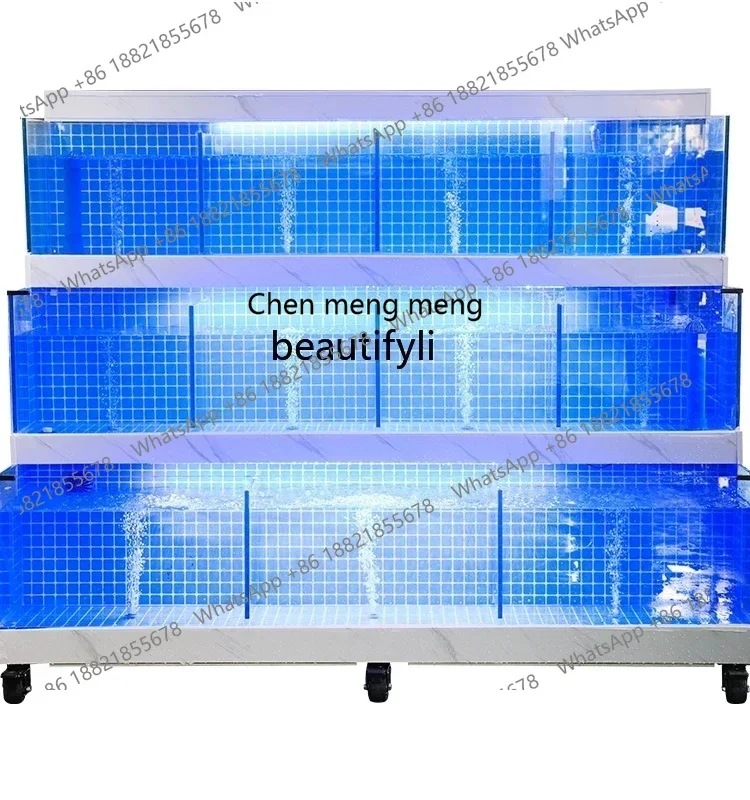 scn8617 Seafood Pool Commercial Three-Tier Supermarket Restaurant Mobile Seafood Fish Tank Seafood Tank Shellfish Pool