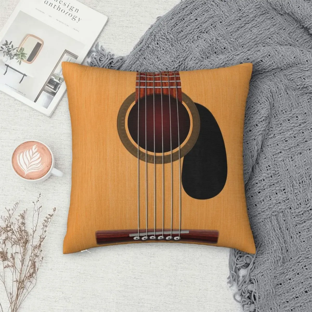 

Acoustic Guitar Pillowcase Polyester Pillows Cover Cushion Comfort Throw Pillow Sofa Decorative Cushions Used for Home Bedroom