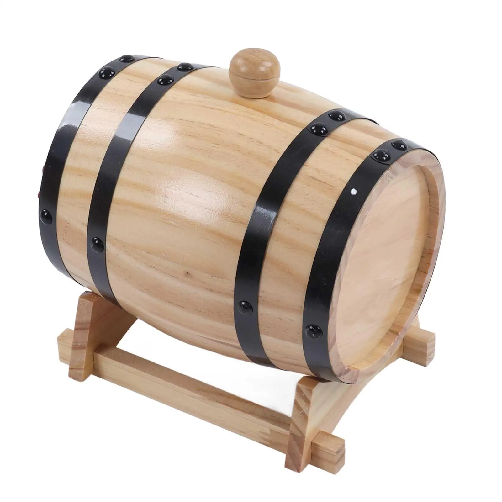 1L/3L/5L Pine Wine Barrel Dispenser with Stand - Perfect for tequila , Whiskey, Beer & BBQ!