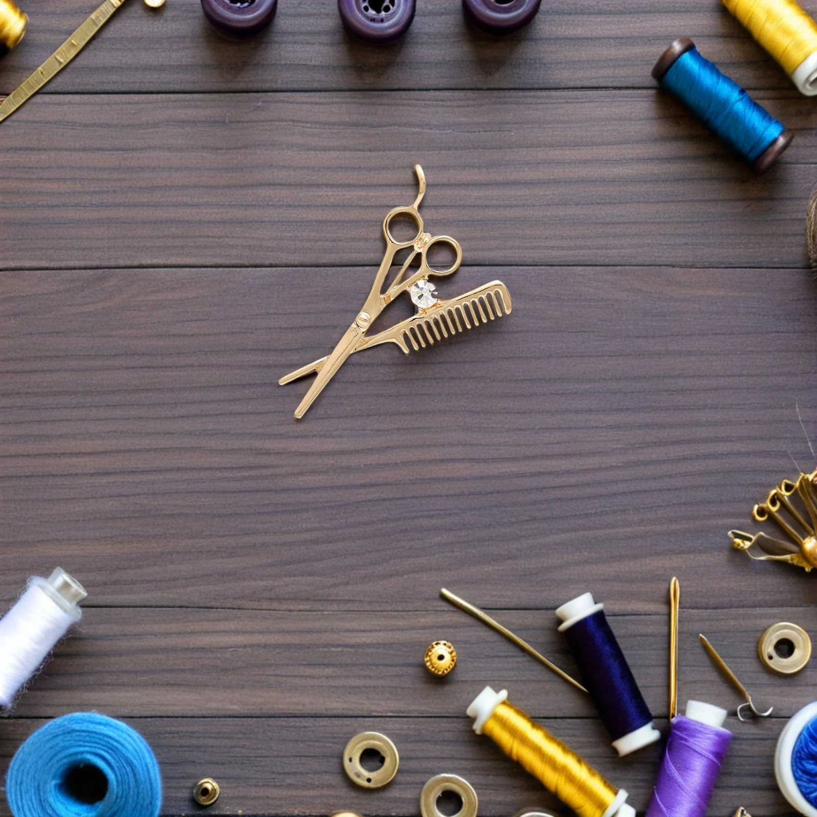 6 قطعة بروش الحلاق خمر حجر الراين مقص مشط تصميم التلبيب دبوس دعوى سترة طوق ديكور حفلة مأدبة هدية الإكسسوار