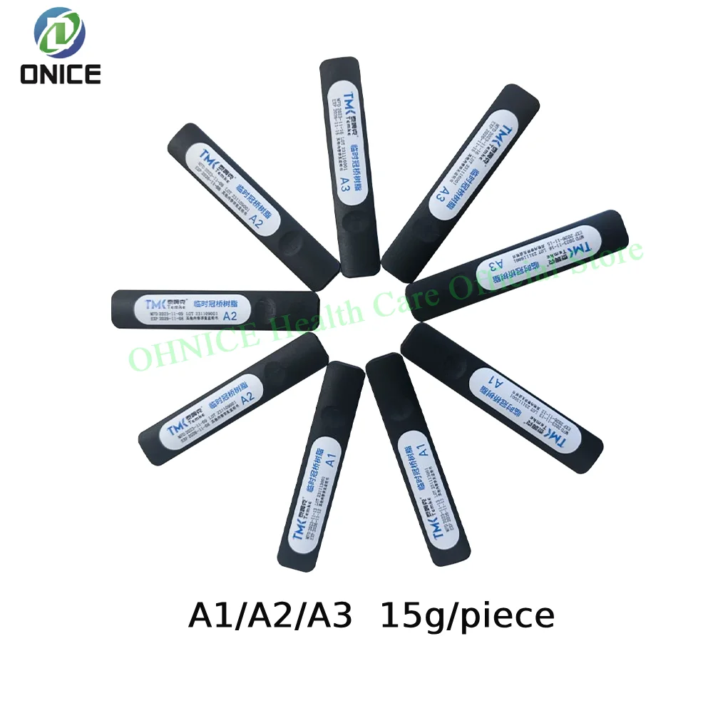 

A1/A2/A3 Light-Curable Dental Resin - 15g High-Strength Temporary Crown & Bridge Material, Fast-Curing for Dentists