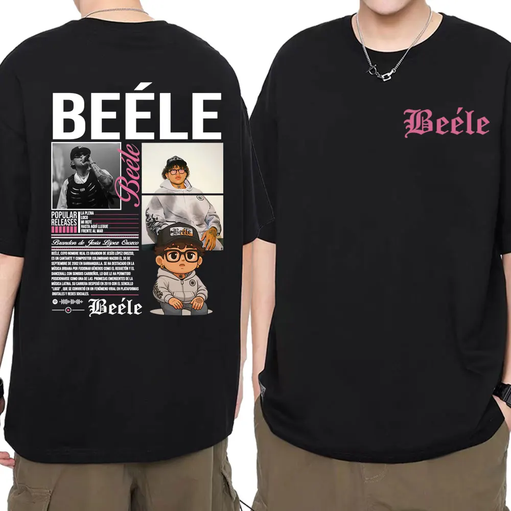 

Рэпер Beele Borondo Album Tour 2025 Графические футболки для мужчин и женщин Модная футболка в стиле ретро High Street Футболка большого размера Уличная одежда