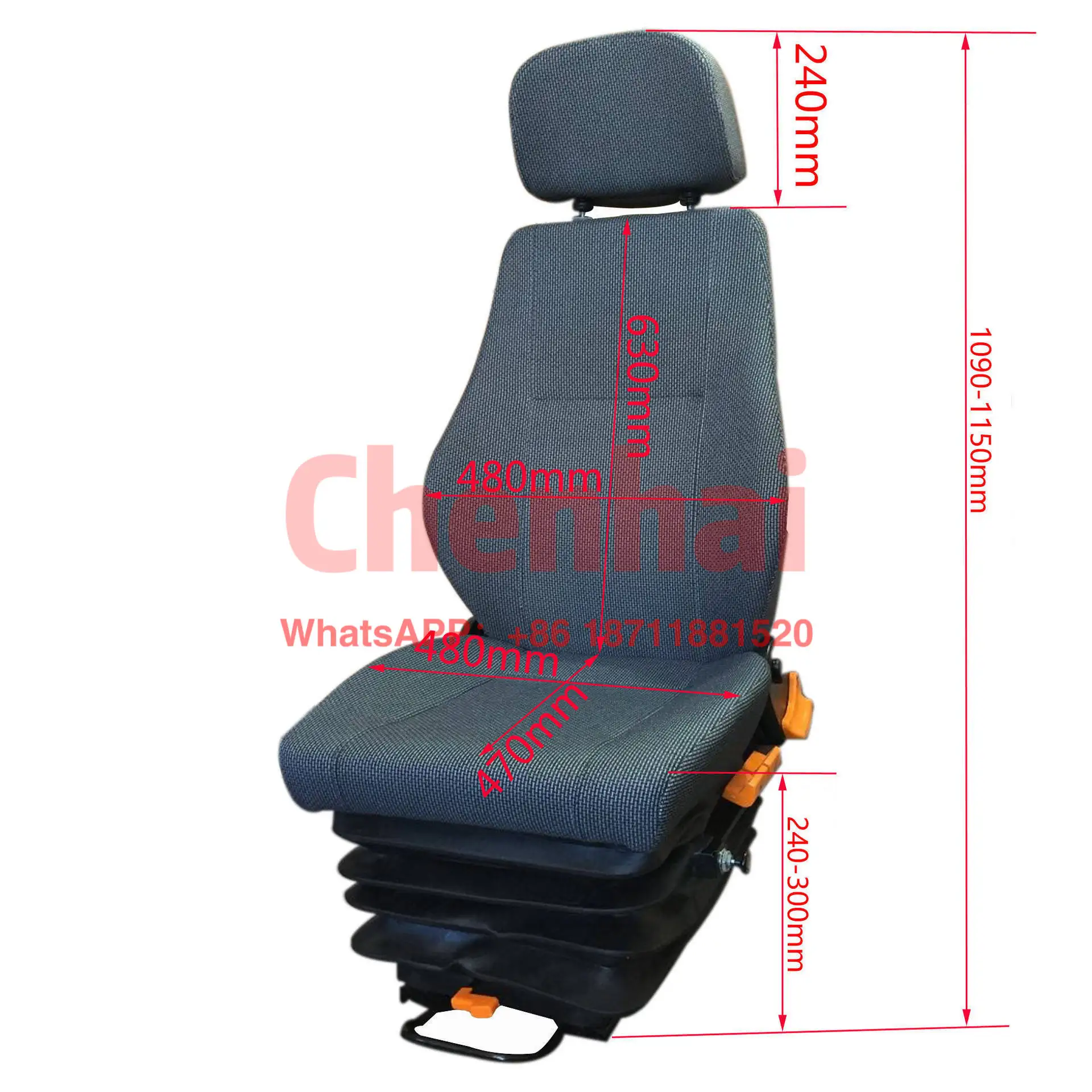 Customized Construction Vehicle Seat 24V Air Pump, Driver's Chair Can Be Lifted And Adjusted, Air Suspension Shock Absorption Li