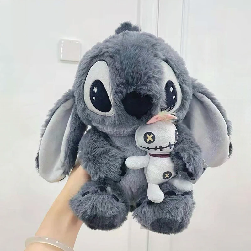 

Милая плюшевая игрушка Disney Stitch, серая мягкая игрушка, набитая наполнителем, подарок на день рождения для детей, милая мягкая игрушка для объятий