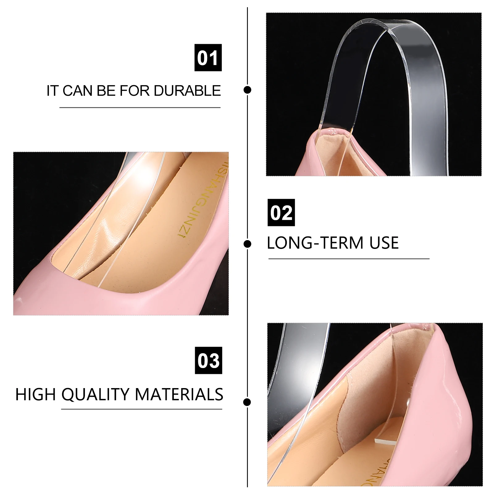 

5 Pcs Acrylic Shoe Display Rack Transparent Sandals Support Stand High Heeled Shoes Storage Rack S Heels Holder Simple Design