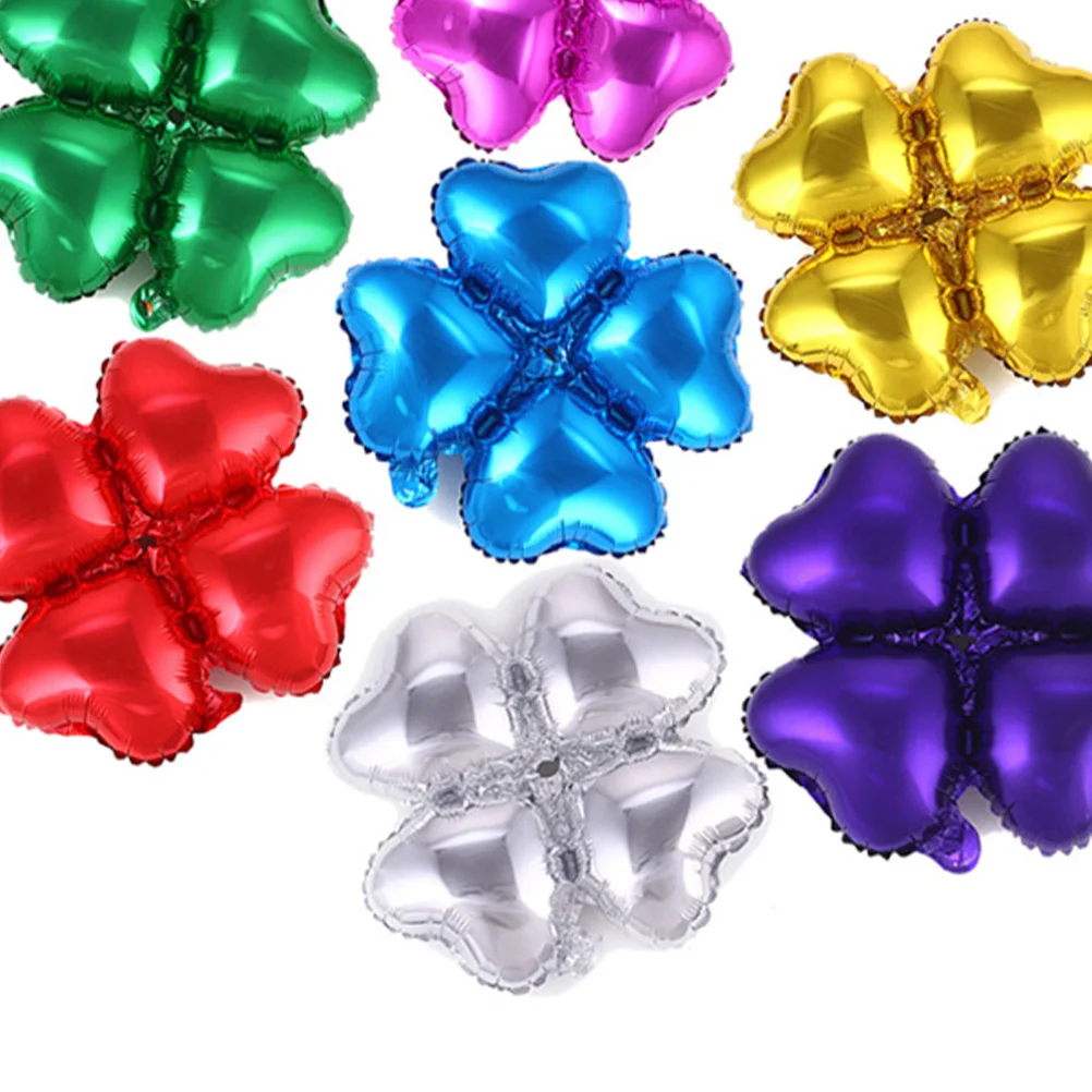 

50Pcs Heart Shape Four Leaf Clover Foil Balloons Unique Party Wedding Festival Decoration Birthday Photo Props Reusable