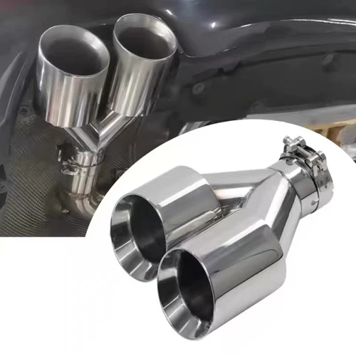Puntas de escape dobles universales, sistema de escape inoxidable, mejora pupular, silenciador de coche, boquilla doble