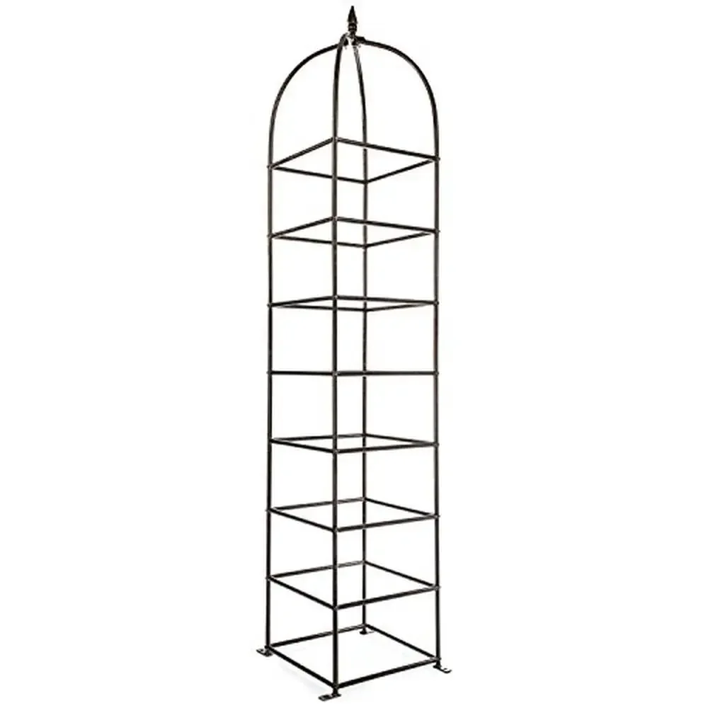 

Large Iron Trellis Climbing Plants Metal Vertical Yard Art Handcrafted Weather Resistant Vine Support Hand-cut Iron Work 8.5ft