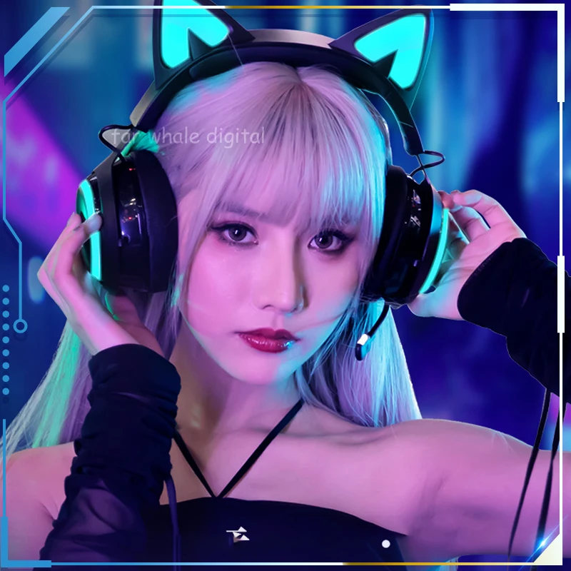 

Somic GS510 Cat Ear Headphone E-Sport Gaming Wired/Wireless 2.4g Headset RGB Light For Girl Gamer Desktop Player Birthday Gift