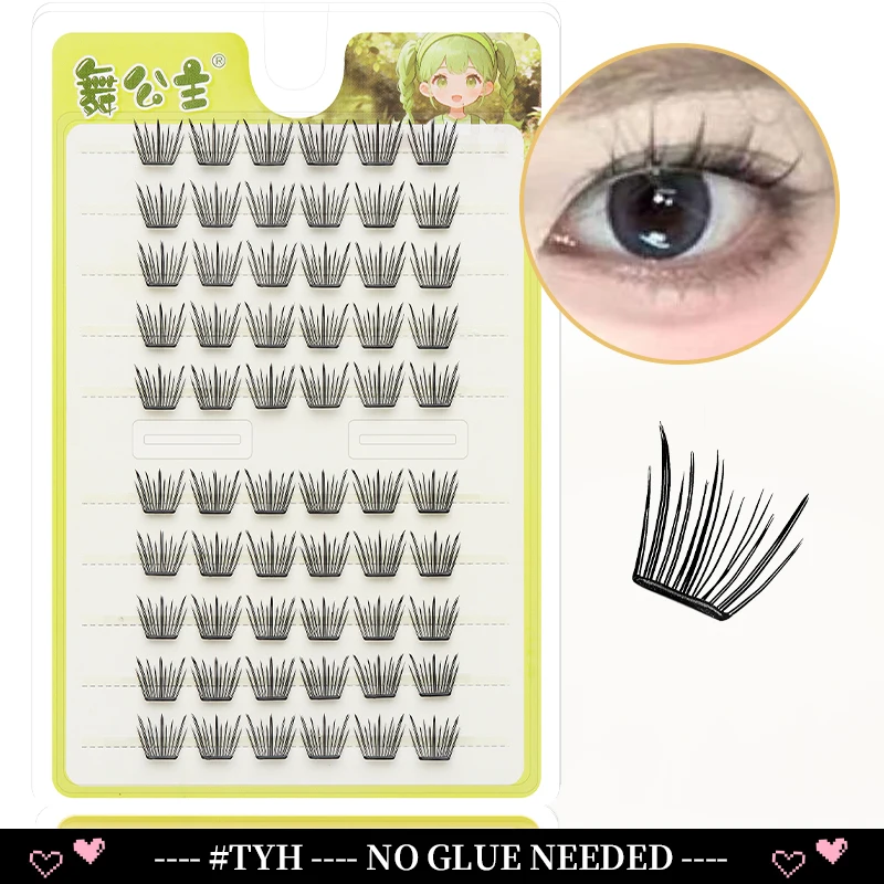 DINGSEN 10 Reihen Selbstklebende Einzelwimpern Ohne Klebstoff DIY Wimpernverlängerung Cluster Handgefertigte Wimpern Natürliche Wimpern – Detail 28