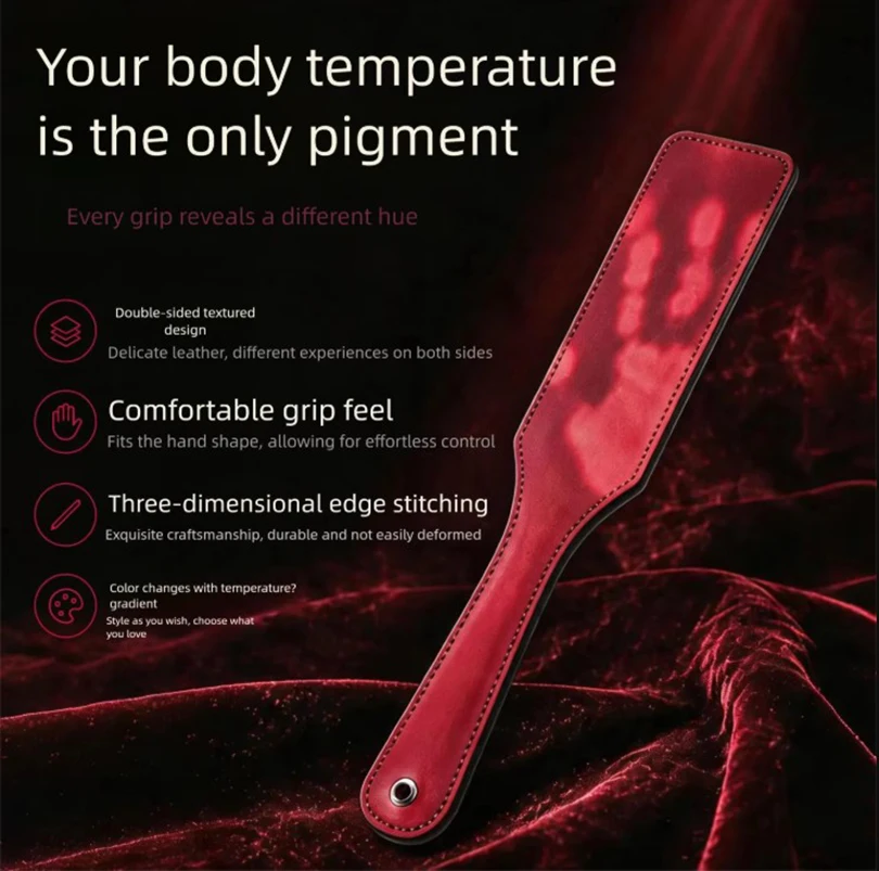 New Colour Changing Racket Leather Racket SM Restraint Accessories for Spanking Role Play Spousal Flirting Unisex Adult Sex Toys view 3