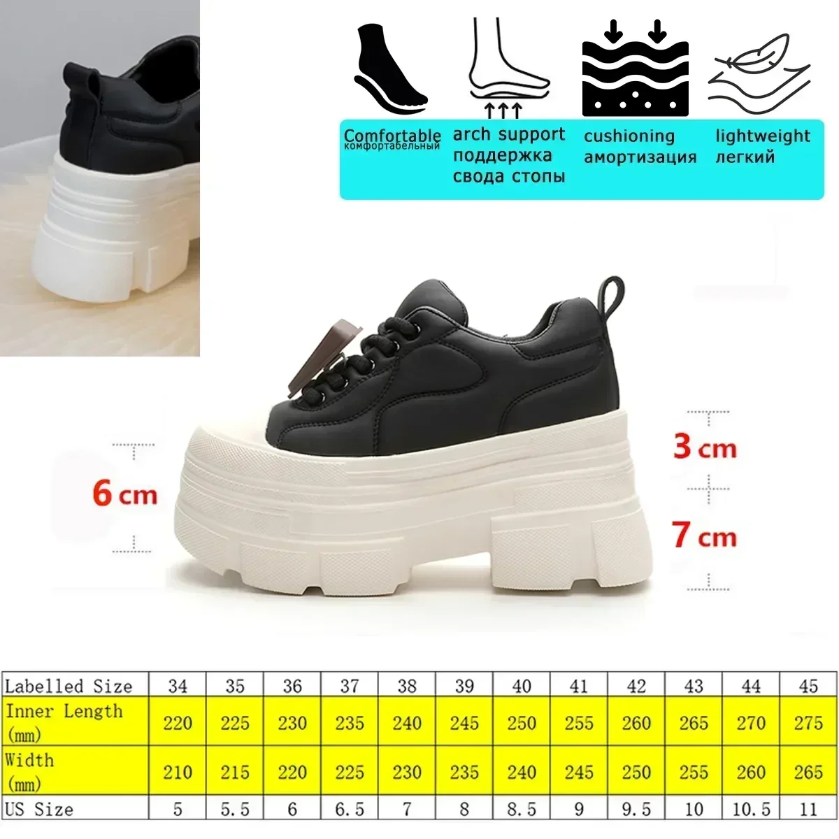 Fujin 10cm Genuine Leather Waterproof Punk Heel Women Casual Shoe Women Platform Shoe Wedge Sneaker Autumn Zapatillas Loafers