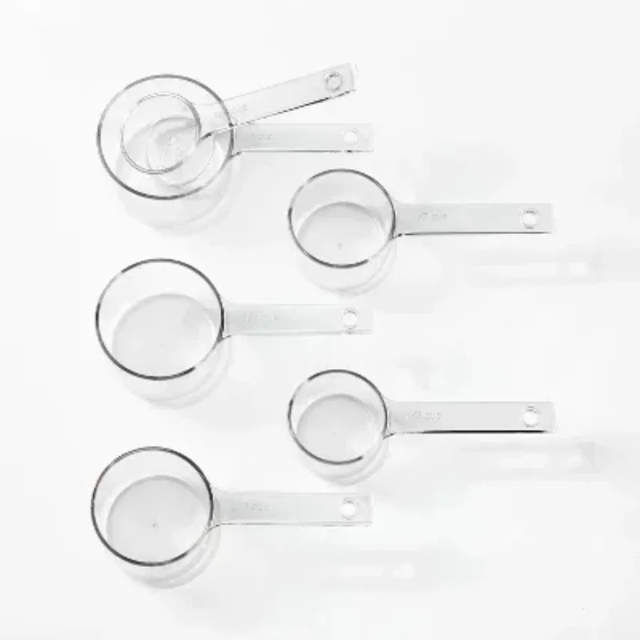 

6-pack plastic measuring cups (clear), dishwasher safe, 1 cup to 1/4 cup， kitchen tools plastic jug