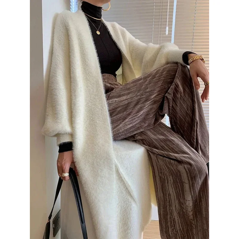 long knitted cardigan sweater coat knitwears korean style clothes fall 2024 fashion new arrivals women clothing autumn knitted