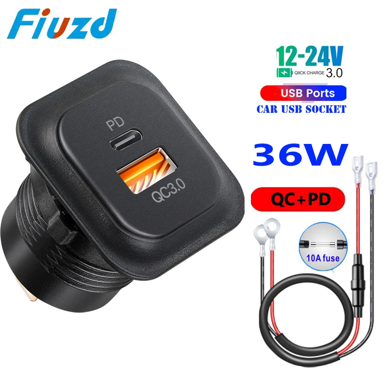 Quick Charge 3.0 Dual USB Fast Car Charger Socket Accessory fast PD 3.0 adapter for ford focus mk2 passat b8 assecories