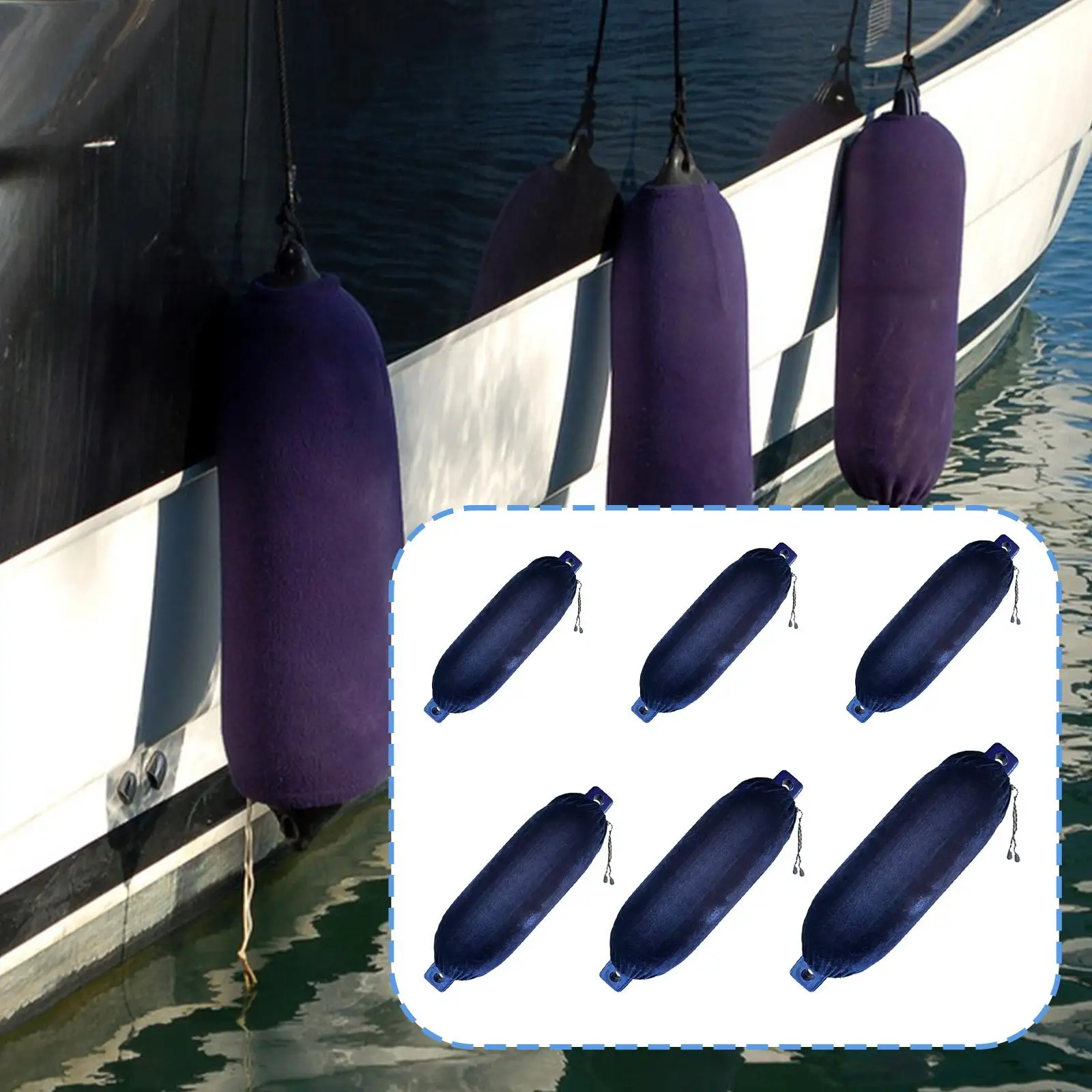 Inflatable Boat Fender Dock Part Impact Absorption PVC Stable Enhanced Protection Boat Part for Ports Fishing Yachts Outdoor