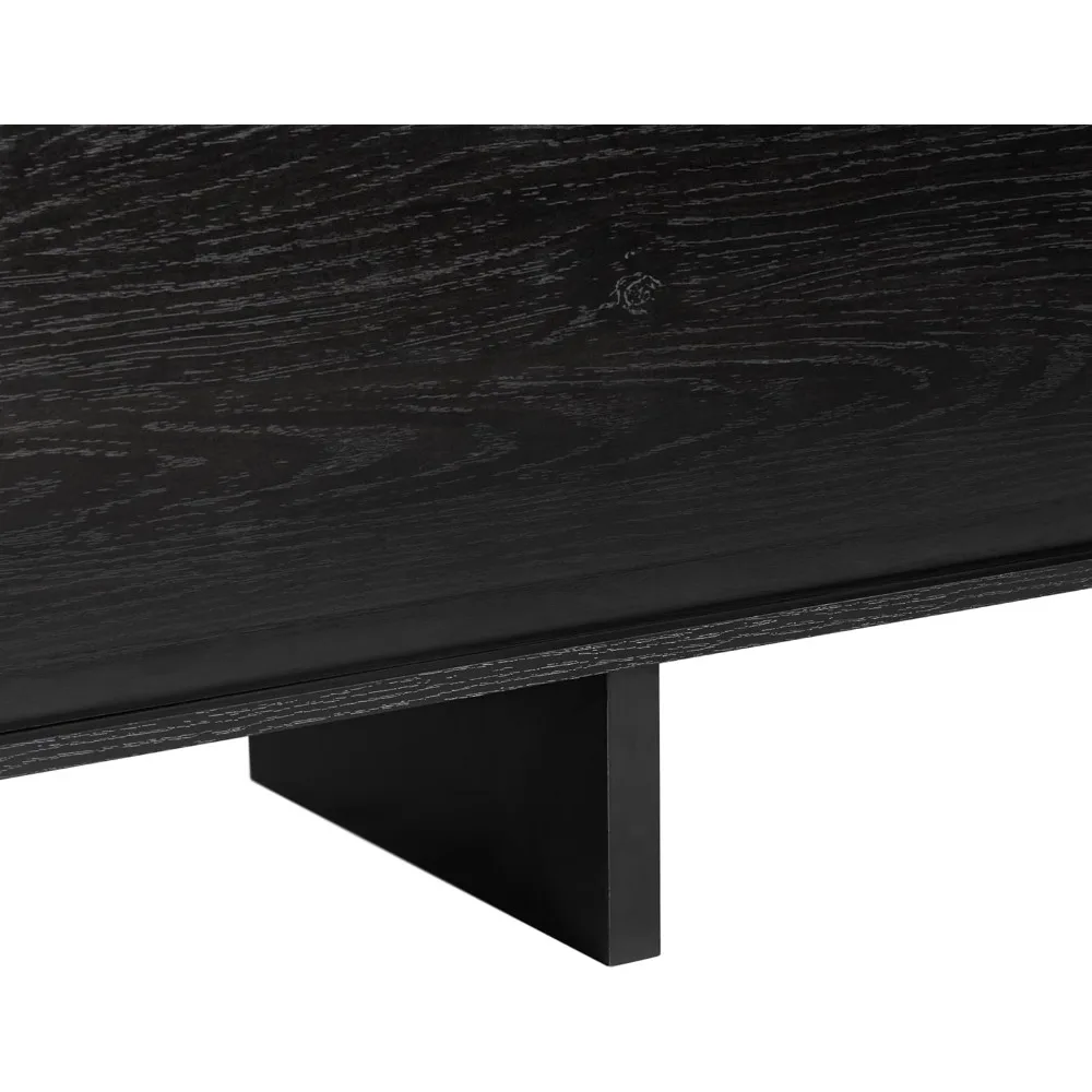 Aparador moderno chanfrado de 2 portas, 2 gavetas, 63 polegadas, preto