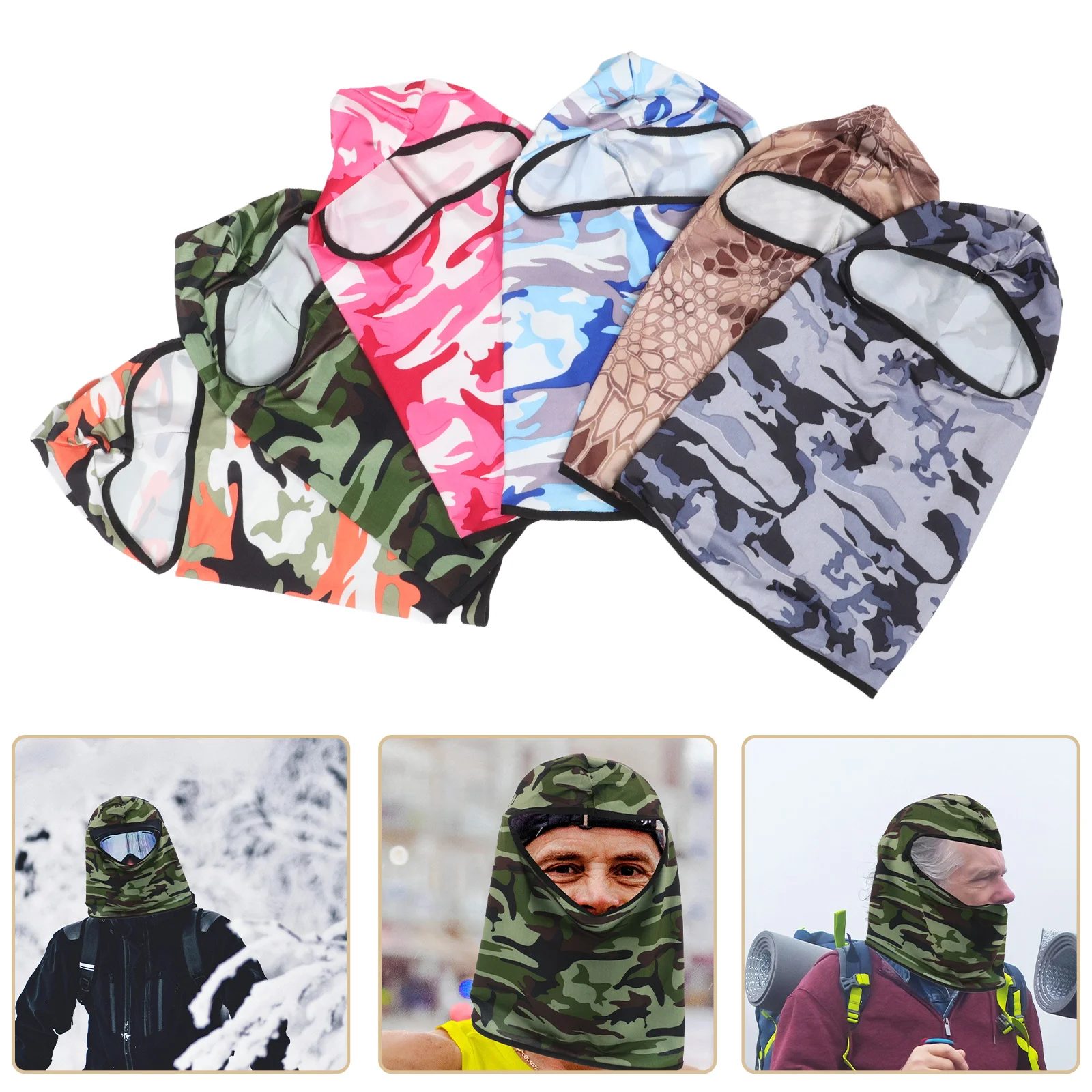 

6Pcs Breathable Windproof Cycling Neck Gaiter Sports Mask Hood Balaclava Sun Protecting Ski Outdoor Riding Face Mask