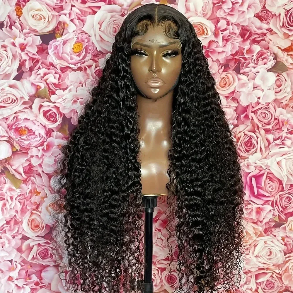 26 بوصة أسود غريب مجعد 180 الكثافة غلويليس الاصطناعية طويلة 13*4*1 الدانتيل شعر مستعار أمامي للنساء السود Babyhair preplucked
