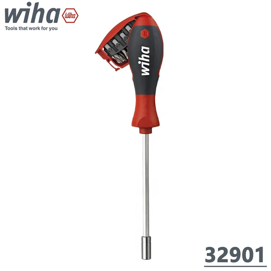 WIHA 32901 Screwdriver Set with 8 Bits SL/PH/PZ/TORX Magnetic Screwdriver Multifunctional Screwdriver Repair Hand Tools