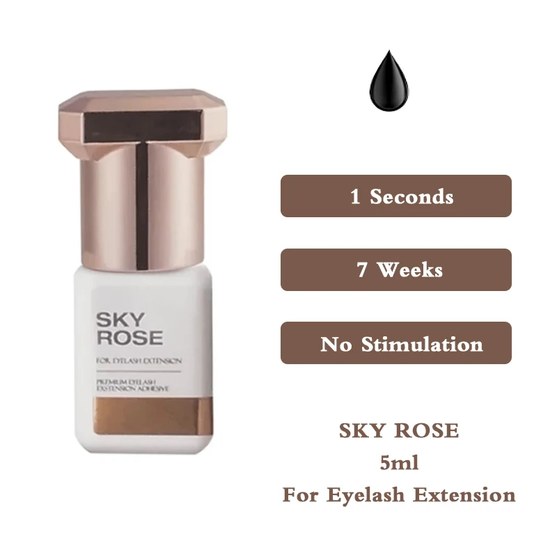 10 Bottles Sky Rose Glue Original Korea Flase Eyelashes Extension Supplies 5ml Beauty Shop Makeup Tools Adhesive Healthy