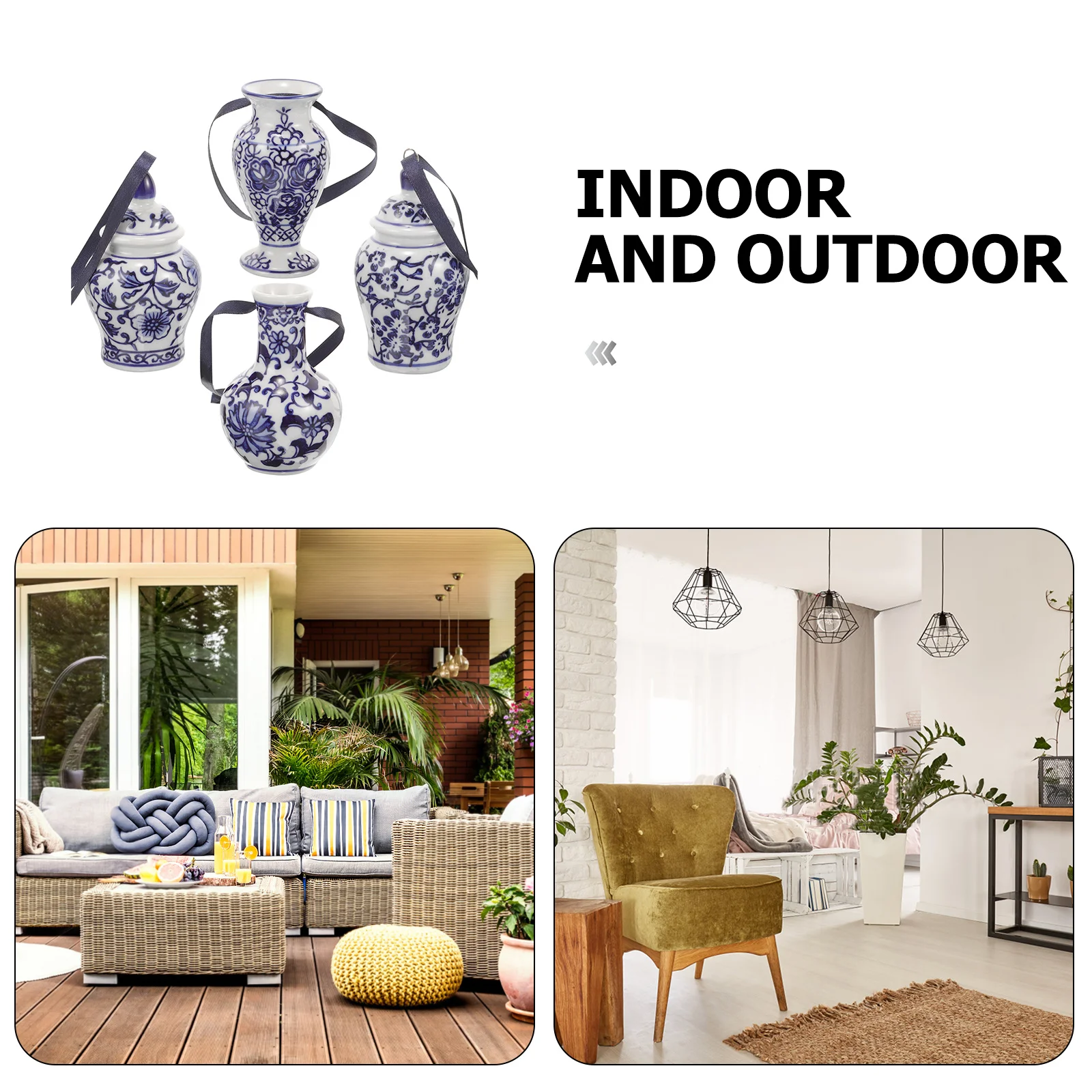 

4 Pcs Craft Ceramic Jar Christmas Decoration Hanging Jars Pendant Crafts Pendants Car Decorations