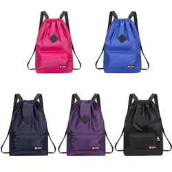 Nylon Drawstring Backpack Waterproof Washable Large Capacity Drawstring Versatile Backpack School Student Backpack Travel Bag