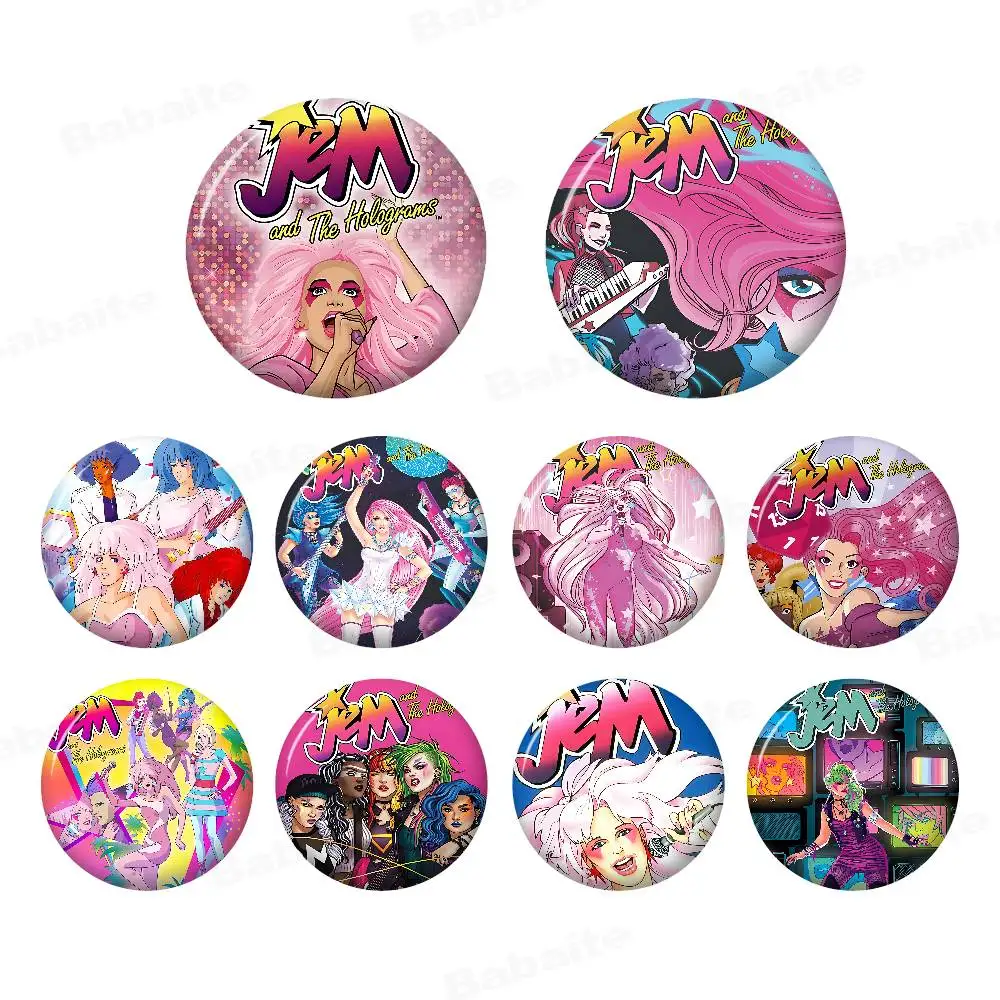 جيم آند ذا هولوغرامز فيلم 58 ملم حيوانات مضحكة دبابيس شارة حقيبة الظهر الملابس هدية التبعي